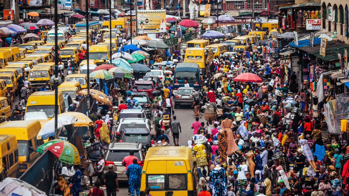 busy market street
