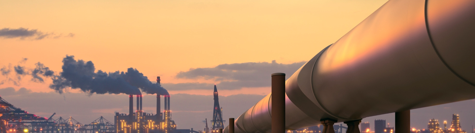 Gas pipeline stretching out to sea